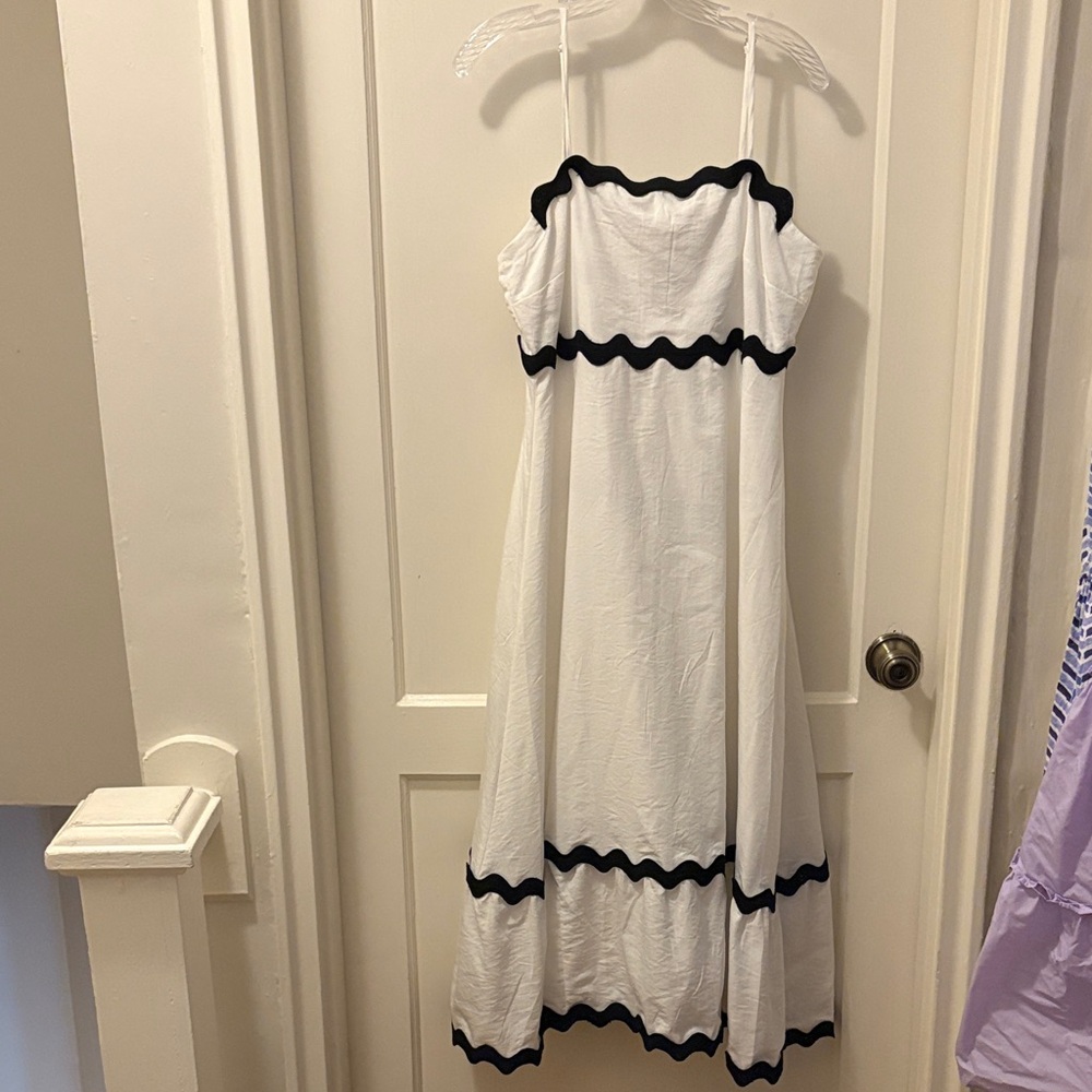 White Dress with Black Trim